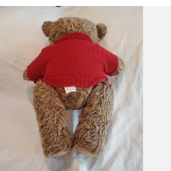 Vintage Ralph Lauren Polo Teddy Bear Red Christmas Sweater Plush 1998 Brown - Picture 2 of 3